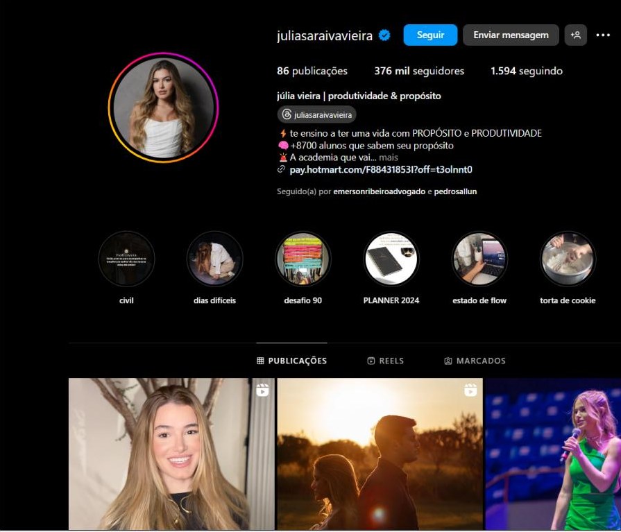 Perfil do cliente Pro Academy gerenciado pela SaveMe Media